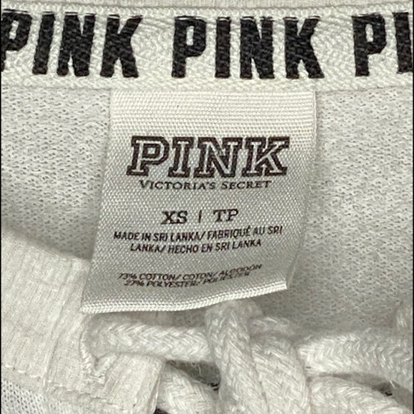 Victorias Secret PINK Bling Sequin Pure Black Triumph White Lace Up Varsity Crew - Picture 13 of 14